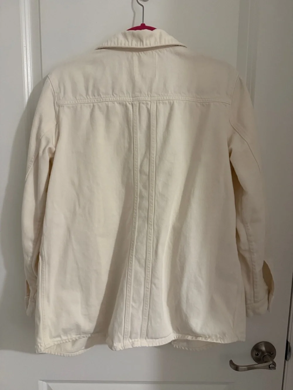 Sezane Will Jacket in Cream and Blue Denim - Picture 6 of 6